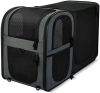Apollo Walker Pet Carrier Backpack for Large/Small Cats and Dogs, Puppies, Safety Features and Cushion Back Support for Travel, Hiking, Outdoor Use (Gray-Expandable)