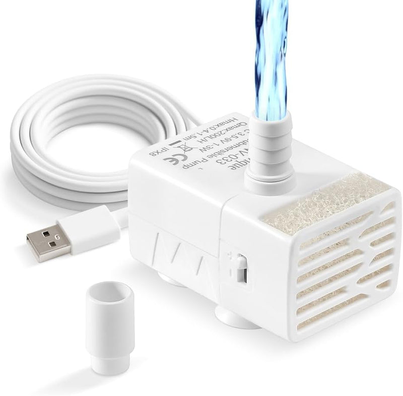 200L/H Submersible Water Pump Ultra Silent USB Small Fountain Pump