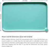 Hoki Found Silicone Pet Food Mats - Non Slip Cat & Dog Bowl Placemats - Waterproof Pet Feeding Mats - Cool Mint