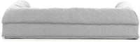 Furhaven Cooling Gel Dog Bed for Medium/Small Dogs w/ Removable Bolsters & Washable Cover, For Dogs Up to 35 lbs - Quilted Sofa - Silver Gray, Medium
