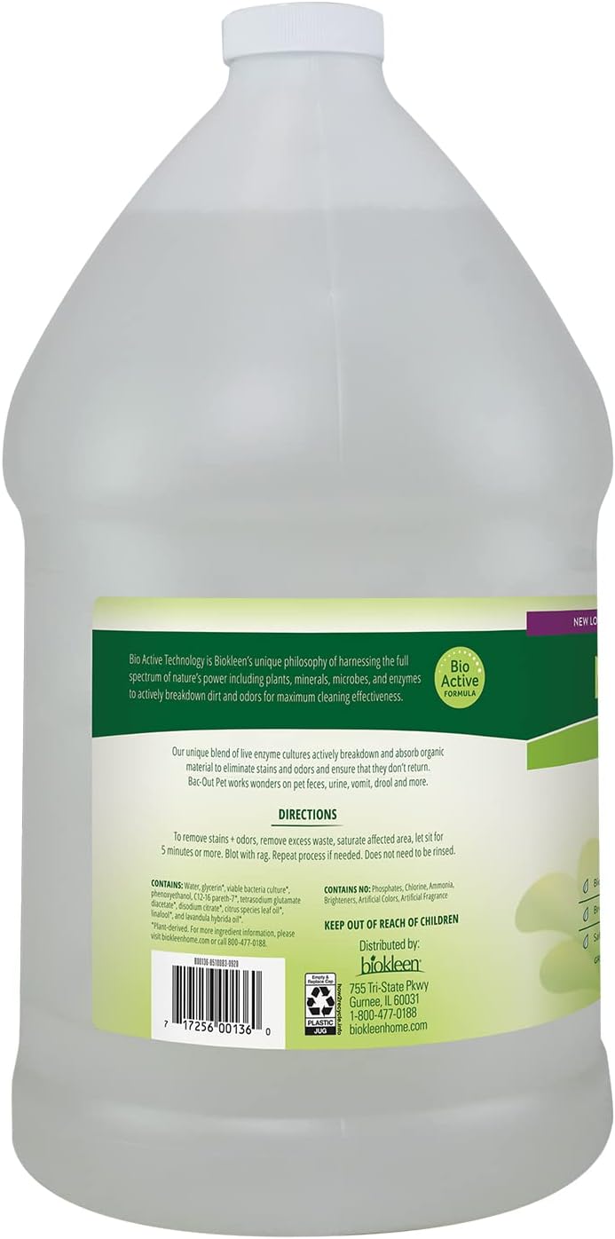 Biokleen Bac-Out Pet Urine Odor Eliminator, Enzymatic, Natural - 128 Oz Kit - image 2