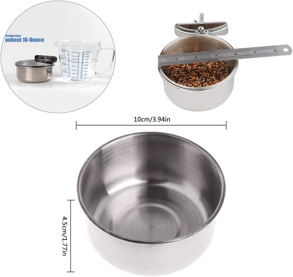 PINVNBY Parrot Feeding Cups Birds Food Dish Stainless Steel Parrot - Single screw / S, 6PCS - image 3