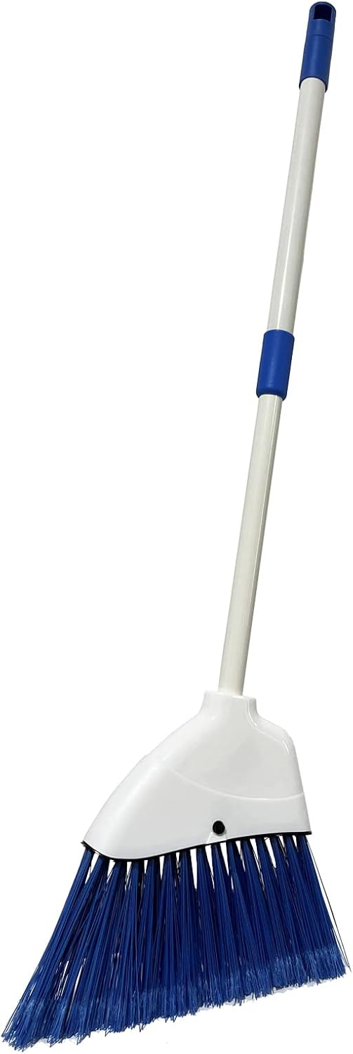 Kids Broom-Housekeeping Cleaning Tool for Kids Pretend Playing - White+blue
