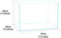 Fzone 10 Gal Rimless Low Iron Fish Tank Nova Clear Ultra-White 45° Mitered Edges Translucent Glass Anata Series Aquarium w/Black Foam Leveling Mat(S45-W30)