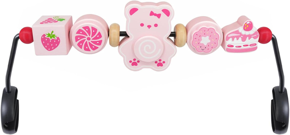 iGRATENS wooden baby bouncer toy bar with black and white pendants - view 3