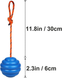 K9 Training Ball with Rope, Exercise and Reward Toy for Dogs - Blue - image 4