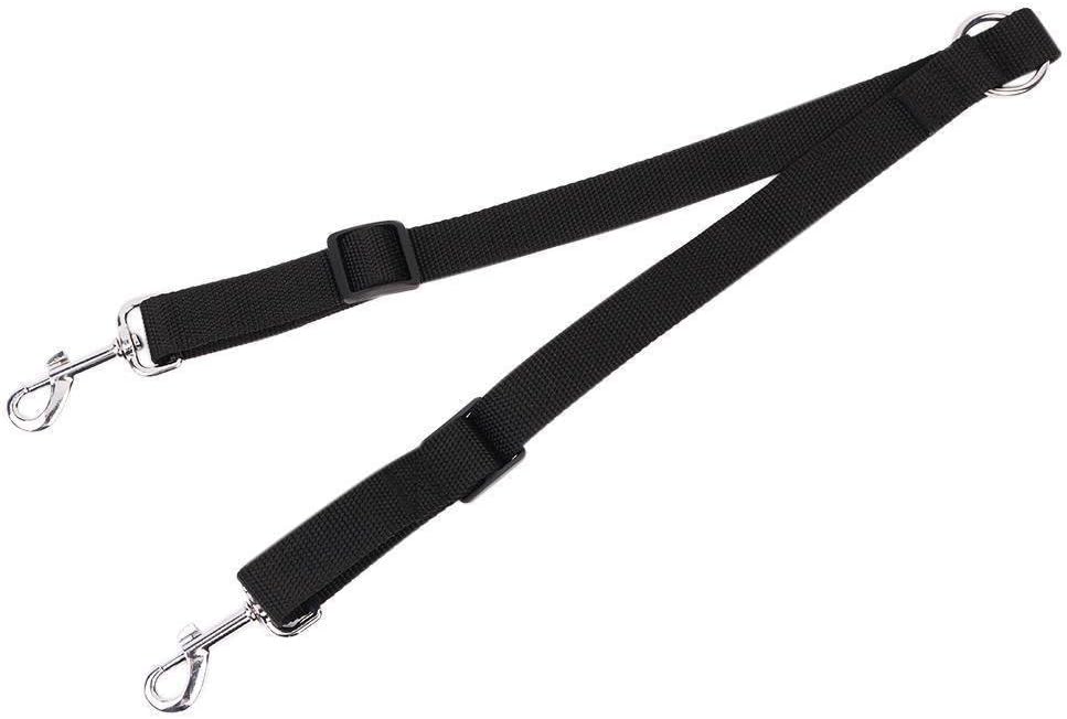 No tangle dog leash coupler with 1 inch nylon straps and nickel plated swivel clips - view 2