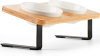 Ceramic Elevated Cat Bowls with 10° Tilted - 5" Bowls x2