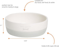 Pearhead Ceramic Dog Bowl, Woof Speckled Pet Food & Water Dish - Gray Bone Appetit Bowl / Small - image 4