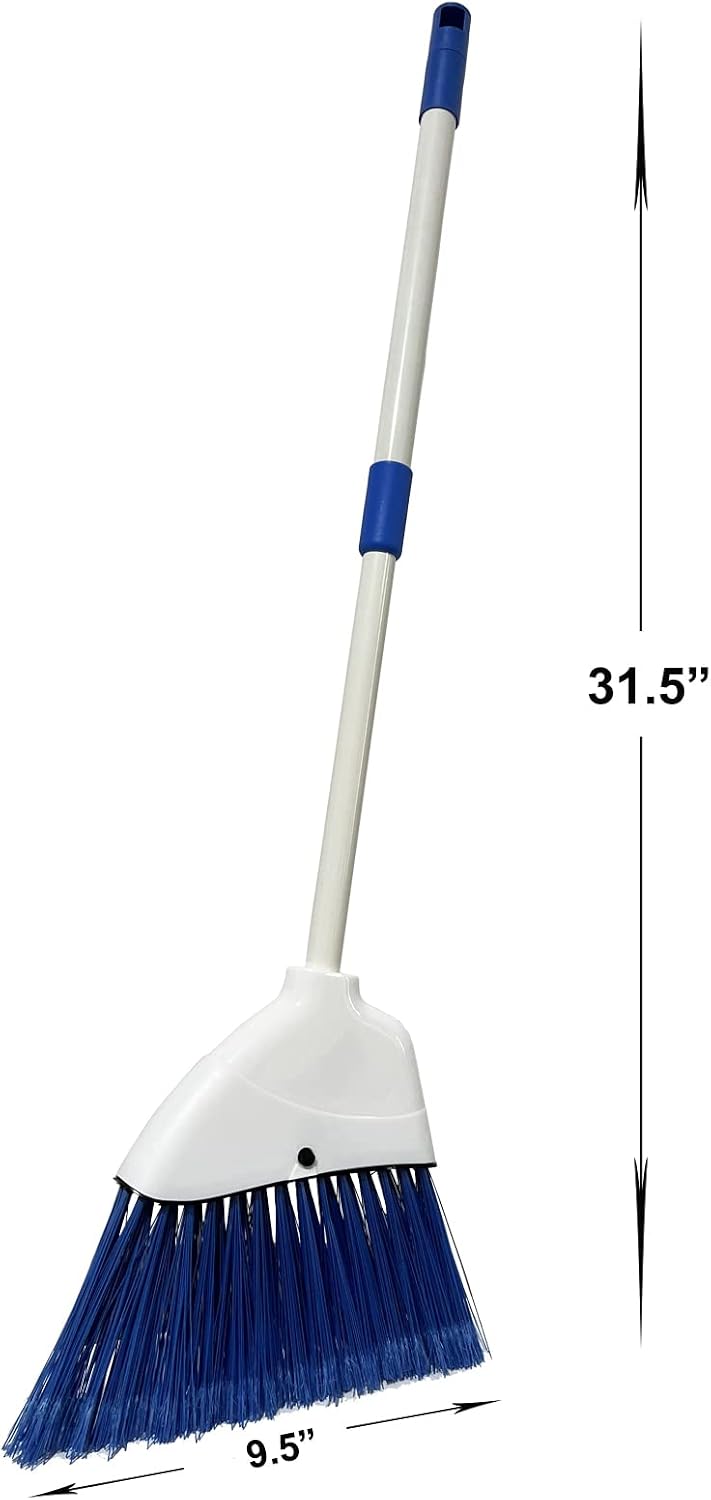 Kids Broom-Housekeeping Cleaning Tool for Kids Pretend Playing - White+blue - image 2