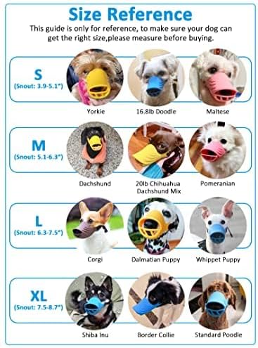 LUCKYPAW Soft Duck Silicone Dog Muzzle for Small Medium Dogs Poodle - L / Blue - image 3