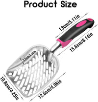 Cat Litter Scoop-Metal Litter Scooper-Kitty Metal Scooper-Long Handle – Daily Care for Cats - L / Rose Red - image 2