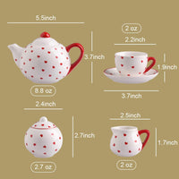 Sweejar porcelain tea set for little girls in pumpkin shape with teapot, cups and saucers - view 28