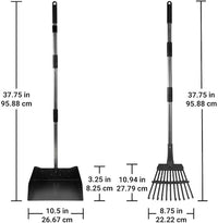 Bodhi Dog Pooper Scooper for Large Dogs - Heavy Duty Metal Poop Scoop w/Long Handle Tray & Rake - Dog Poop Scooper for Yard, Grass, Street, Gravel & Outdoor Areas - Pet Waste Cleanup Tool