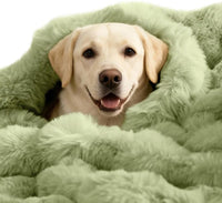 SOMAHE Soft Faux Fur Cat Blanket, Washable - 39"L x 31"W Inches / Fruit Green