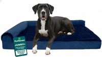 Furhaven Orthopedic Dog Bed for Large Dogs w/ Removable Bolsters - Jumbo Plus / Deep Sapphire
