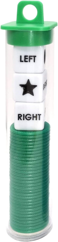 Ahoper Right Left Center Dice Game Prime Set Bundle with 3 Dices + 36 - Green