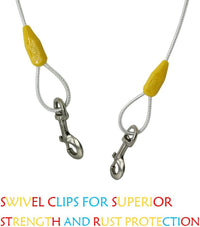 30ft Reflective Tie-Out Cable for Heavy Dogs Up to – Essentials for Dogs - 90lbs15ft / Yellow & Silver - image 4