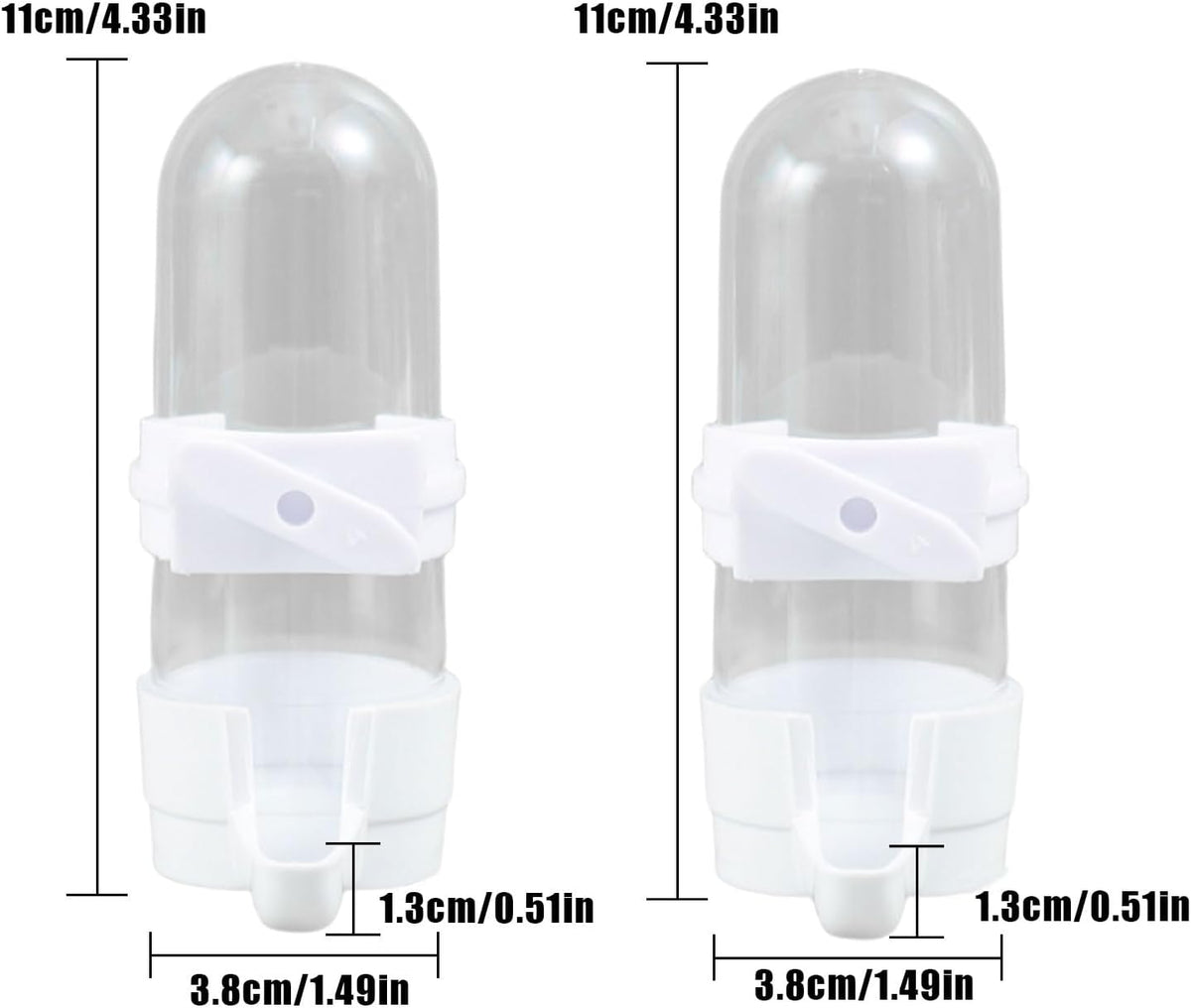 Automatic Bird Feeder and Water Dispenser, Budgie, Lovebirds - White 90ml - image 2