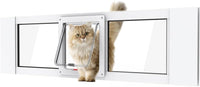 Aluminum Cat Door for Windows - White Tall / Fit 36"-40" Window