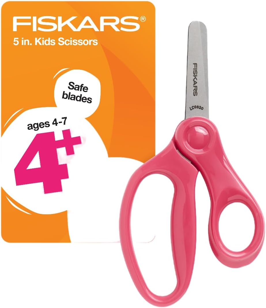 Fiskars 5" Blunt-Tip Scissors for Kids Ages 4-7