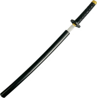 QUEQUAQUI set of two 26.5 inch foam samurai swords with detailed handles and metallic-look blades - view 3