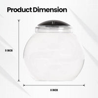 Koller Products 1-Gallon Globe Fish Bowl, Impact- Resistant Plastic Aquarium Starter Kit with LED Lighting, Built-in Timer, Crystal-Clear Clarity, Desktop Fish Tank for Home Décor