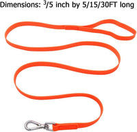 Waterproof Dog Training Leash 50FT 30FT 15FT 10FT 5FT Heavy Duty - 30FT / Orange - image 3