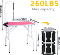 LEIBOU Pet Dog Grooming Table Foldable Grooming Table Heavy Duty Iron - Pink / 32'' - image 2