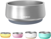 Pawaii Small Dog Bowl, 12 oz Stainless Steel Food and Water Bowl, 1 Pack – Essentials for Dogs - 68oz / Silver Polish