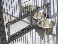 SENY Heavy Duty Large Walk-in Bird Aviary Cage, 79H x 86W x 62D inches, for Parrots, Macaws, Cockatoos, Reptiles, Dogs, Birds Flight Cage. (Silver Black, Wire Size: 0.14")