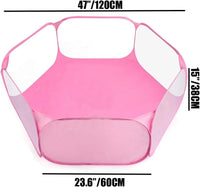 Small Animals Tent, Breathable Transparent Pet Playpen Pop Open Outdoor/Indoor Exercise Fence - Pink+pink / Backpack+Playpen - image 3