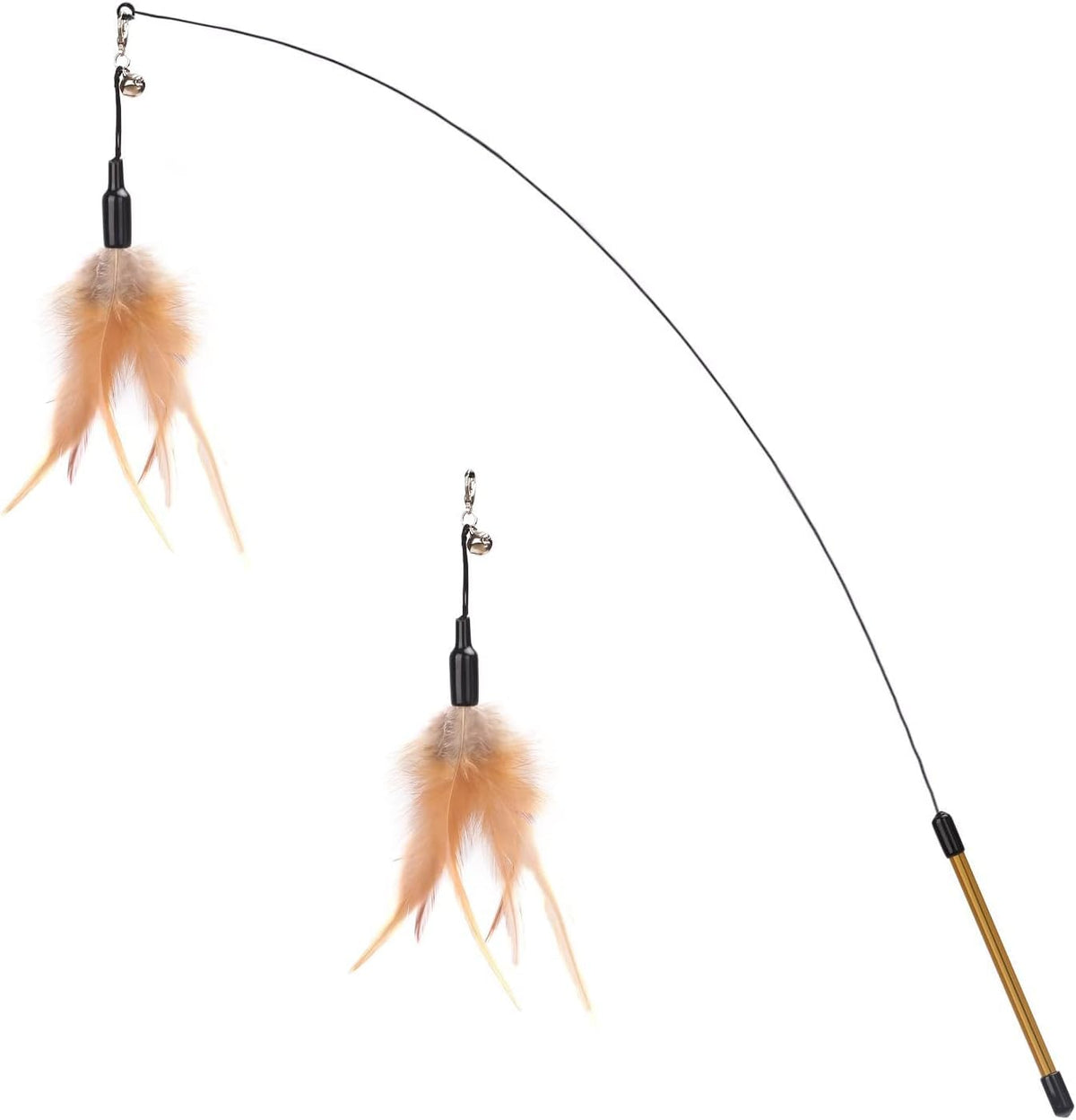 Pawaboo Cat Feather Wand Interactive Toy - A-Brown