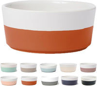 Waggo Dipper Ceramic Dog Bowl for Small and Large Breeds - Heavyweight and Durable Pet Food and Water Dish Crock, Dishwasher Safe, Modern (Teracotta, Medium)