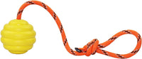 K9 Training Ball with Rope, Exercise and Reward Toy for Dogs - Yellow