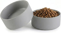 Ceramic Dog Bowl for Food and Water - Small / Grey (2 Pack)