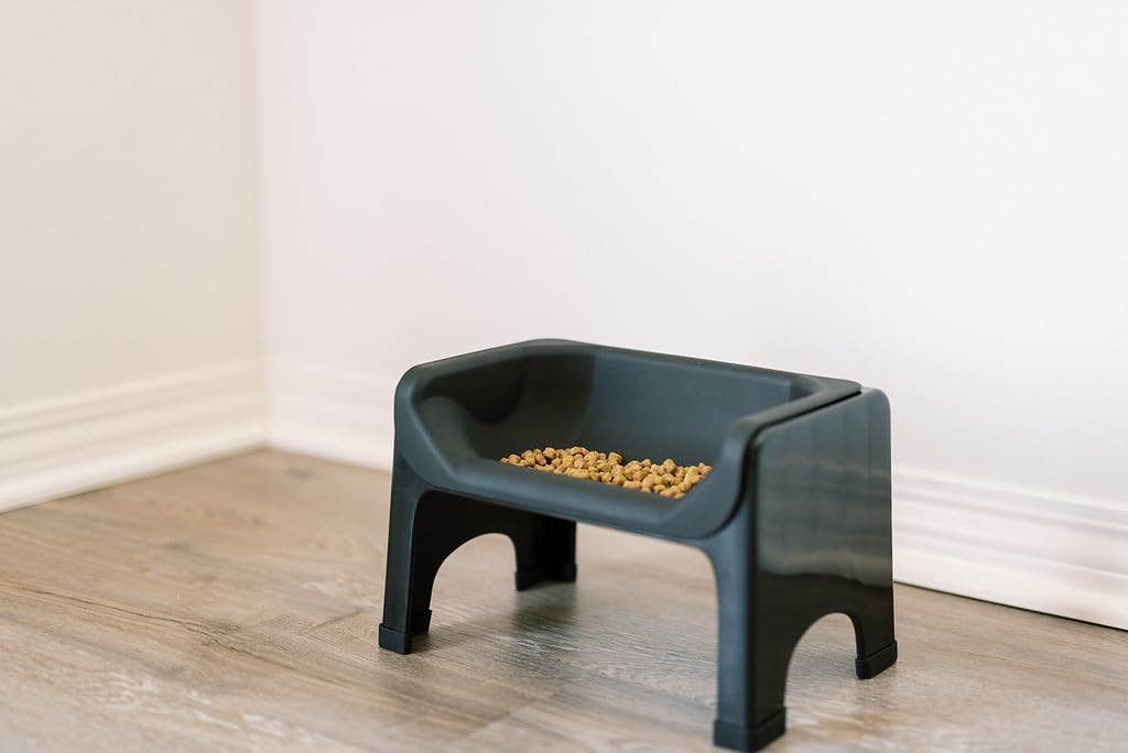 Fluff Trough Elevated Dog Bowl for Food - Small to Medium / Black - image 4