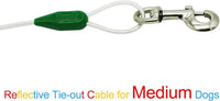 Petest 30ft Reflective Tie-Out Cable for Medium Dogs Up to 60 Pounds