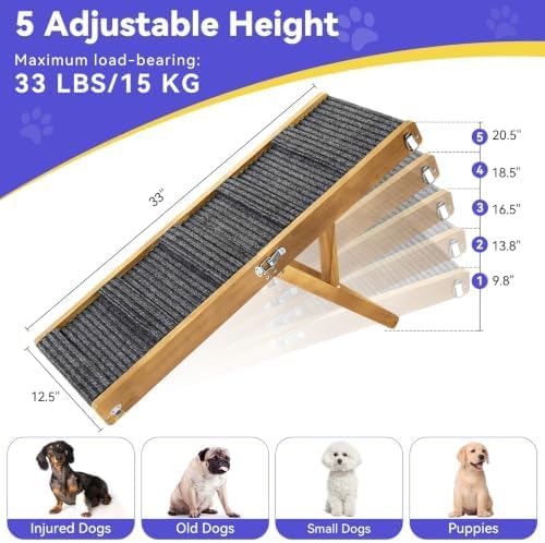 Pawaboo 2026 Upgraded Small Dog Ramp for Couch Foldable - D-walnut / 80×30cm-for couch - image 2