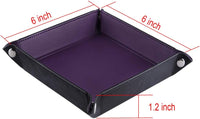 SIQUK 6 Pieces Dice Tray PU Leather Dice Rolling Tray Folding Square - Dark Red,dark Blue,violet,black,dark Green,coffee - image 3