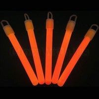 Glow With Us 50 pack of 4 inch orange glow sticks with necklace strings - view 2