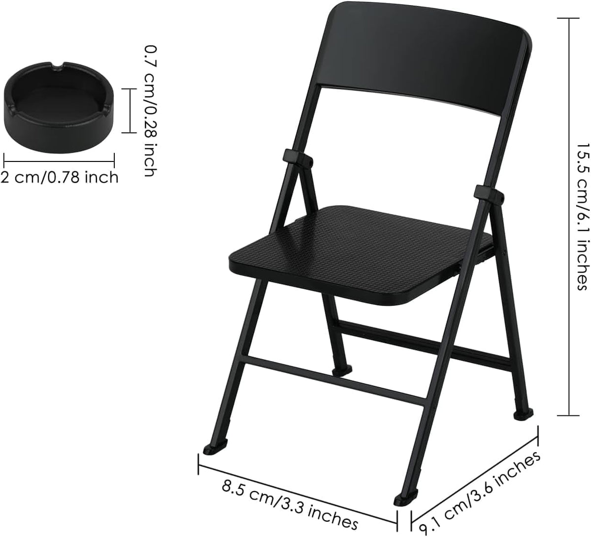 DS. Distinctive Style 1/6 scale black mini folding chair for 12 inch action figures and dolls - view 3