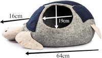 Luxurious Eco-Friendly Merino Wool Cat Cave Bed Sloth - Foldable Hideaway Pod for Indoor Cats - Premium Felt Kitten Beds - Covered Cat House for Ultimate Cozy Comfort by Woolygon