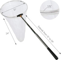 RESTCLOUD Insect and Butterfly Net with 12" Ring, 24" Net Depth - 12" Ring, 59" Handle - image 3