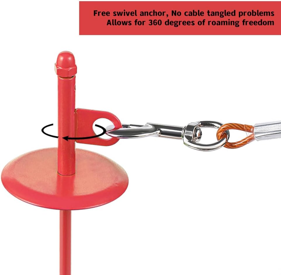 Dog tie-Out Stake for Dogs - Red - image 3