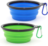 Dog Bowl Pet Collapsible Bowls - Small / Blue+Green