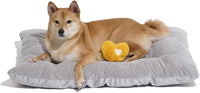 FUNNY FUZZY Dog Bed Crate Pad Mat, Washable Reversible Pet Floor Mats,Fluffy Kennel Pad for Large Sized Dog,Indoor Cats,Sleeping Mattress, 35.4" × 22.8", Light Grey