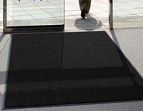 WaterHog Diamond | Commercial-Grade Entrance Mat with Rubber Border – Indoor/Outdoor, Quick Drying, Stain Resistant Door Mat (Bordeaux, 3' x 4')