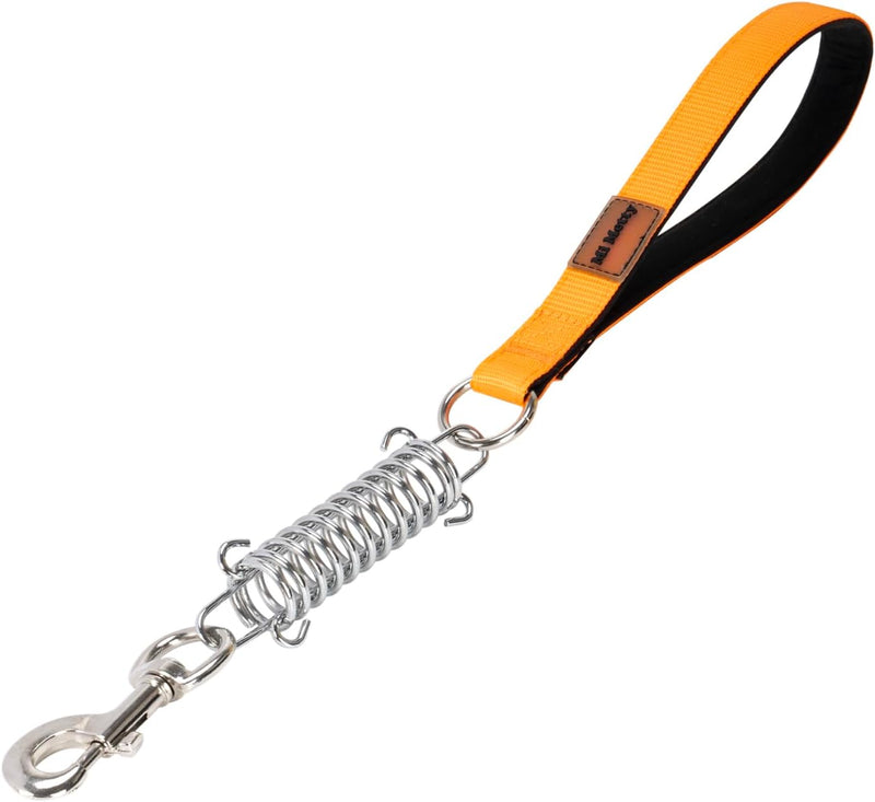 Heavy Duty Dog Leash, Chew Proof Metal Leash for Large Dogs - Orange Short / 18 in