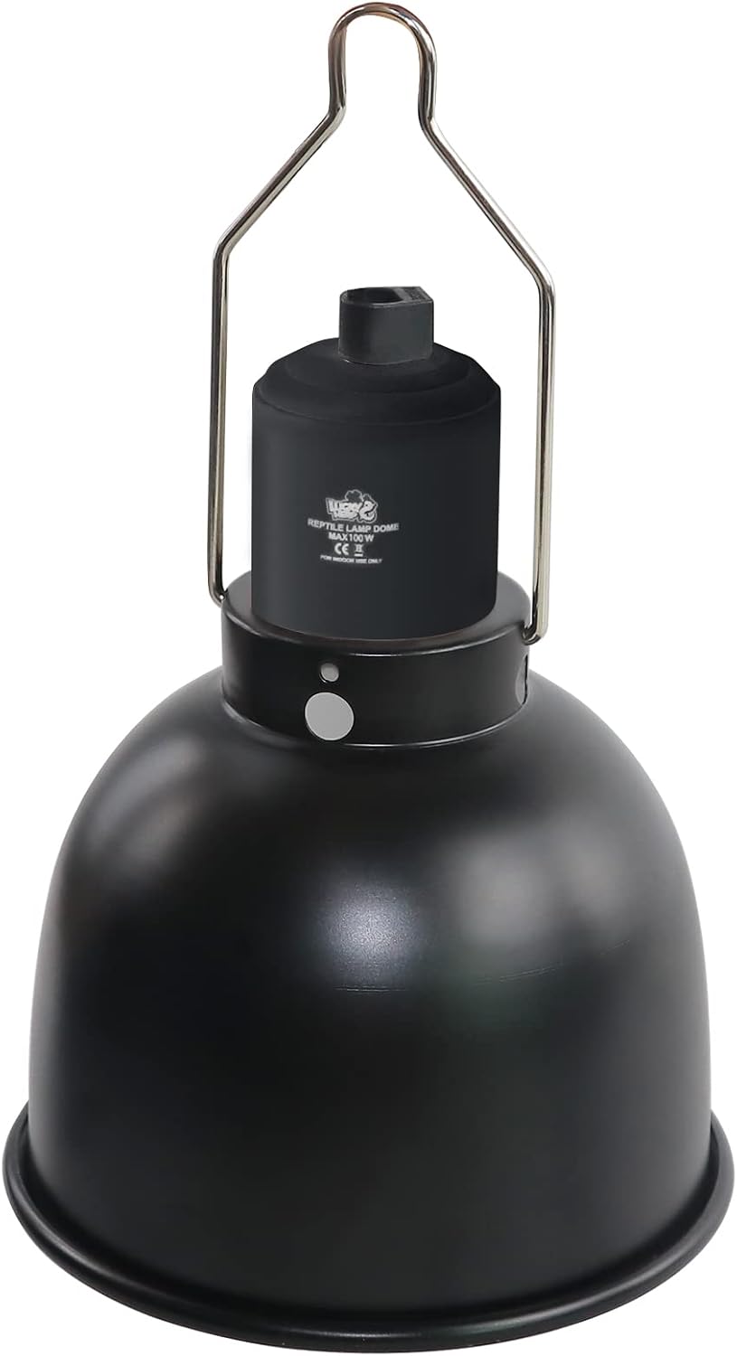 LUCKY HERP Aluminum 5.5inch Shallow Dome Reptile Light Fixture - Shallow Reptile Light Fixture / 5.5 inch Non-Adjustable